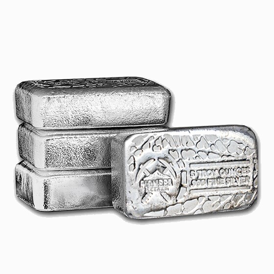 5 oz Cast-Poured Silver Bar – Pioneer Metals