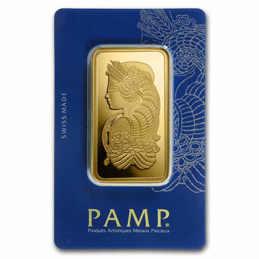 100 gram Gold Bar – PAMP Lady Fortuna Veriscan® (In Assay)