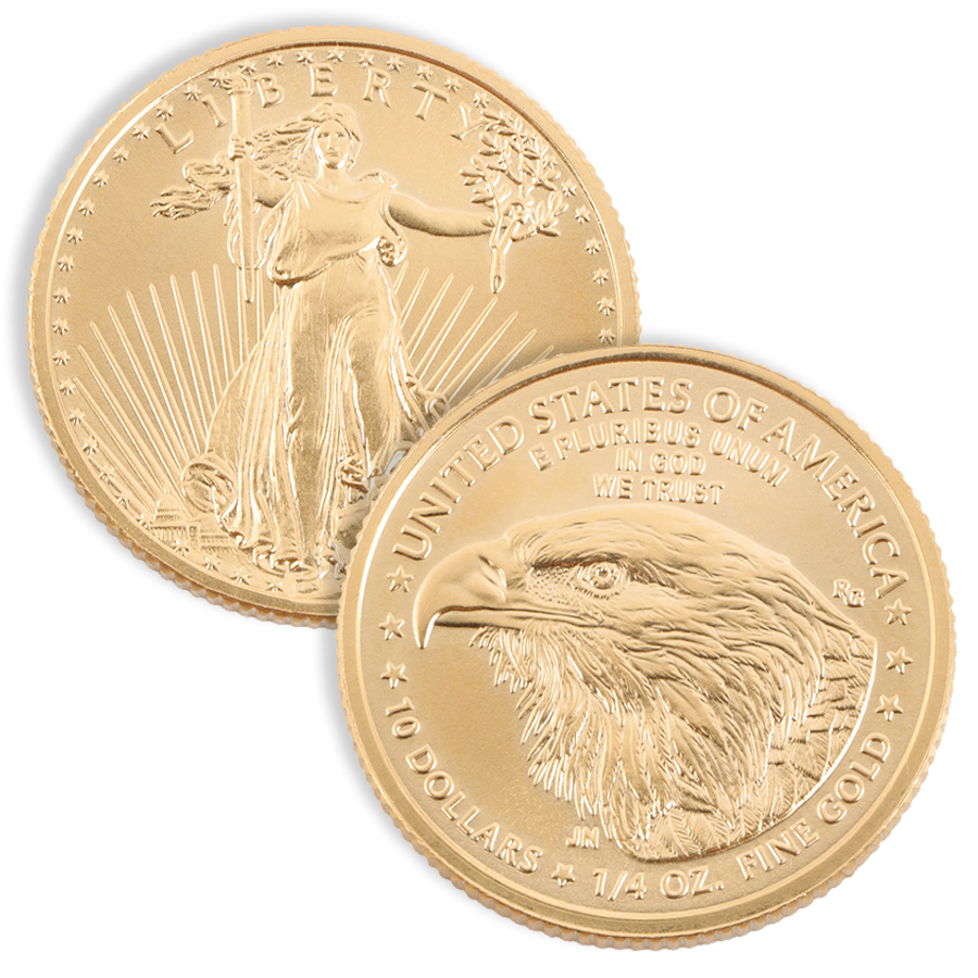 1/4 oz American Gold Eagle Coin (Type 2, Random Year)