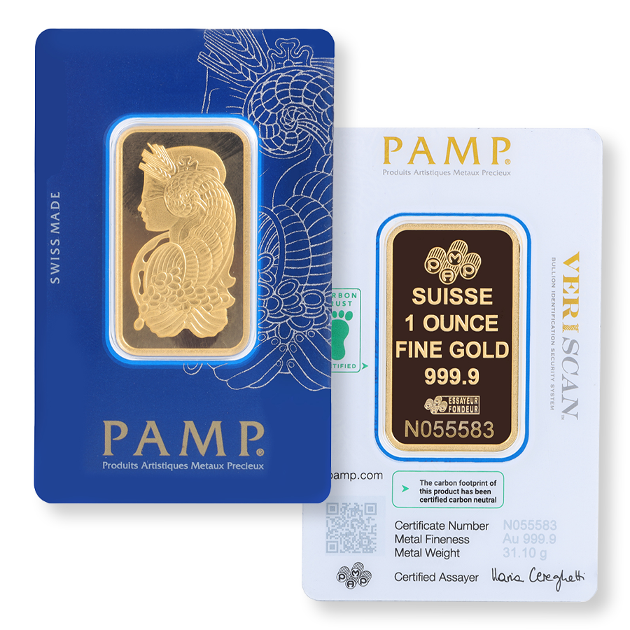 1 oz PAMP Suisse Lady Fortuna Veriscan Gold Bar