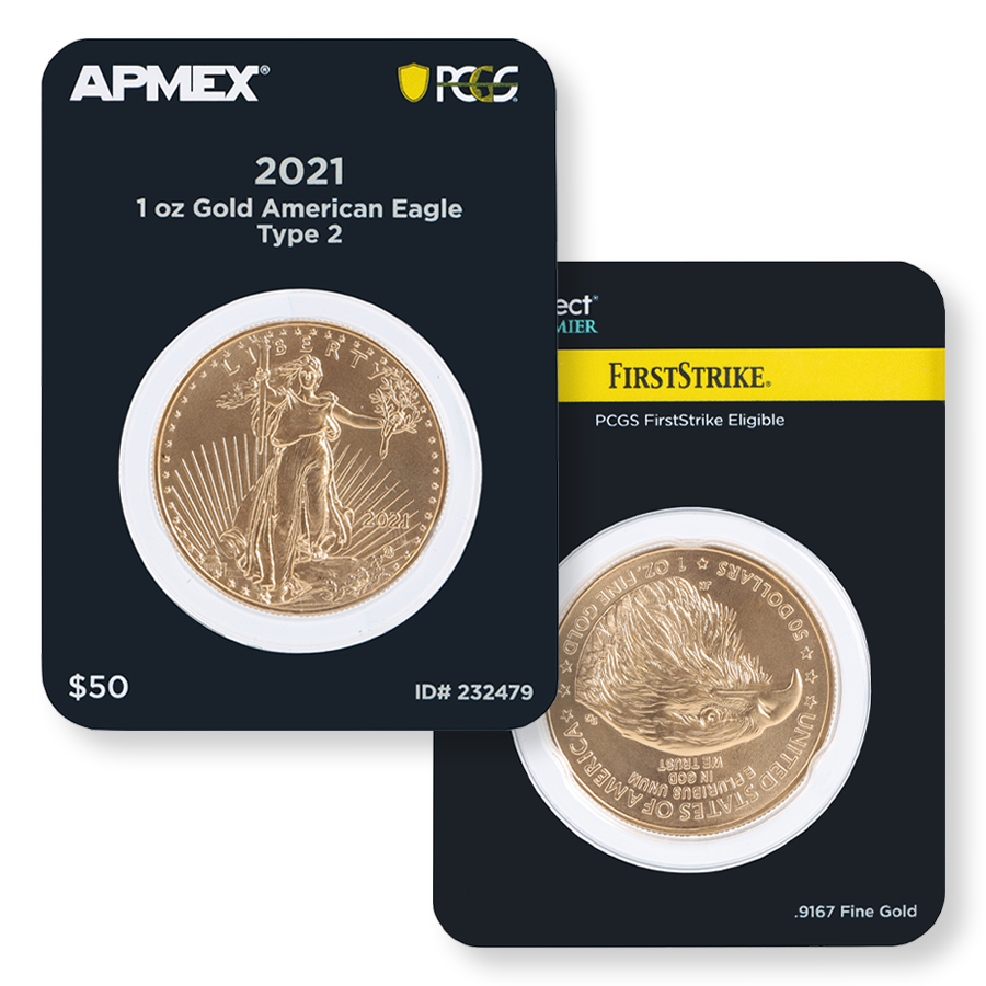 1 oz Gold Eagle (Type 2) (MD Premier + PCGS FirstStrike) (2021)