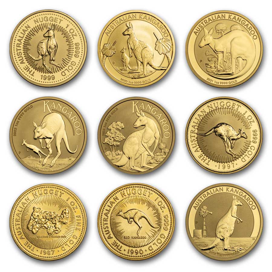 Australia 1 oz Gold Kangaroo/Nugget Coin BU (Random Year)